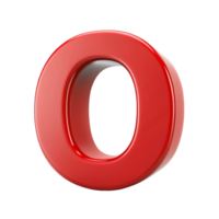 Alphabet O in the red design with white outline is isolated on transparent background png