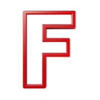 beautiful Alphabet F in the red design with white outline is isolated on transparent background png
