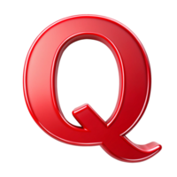 Alphabet Q in the red design with white outline is isolated on transparent background png