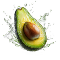 Avocado in Stylish Water Splash Effect Isolated on Transparent Background png