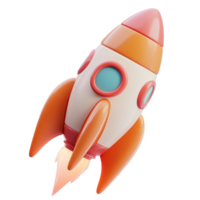 3d Rocket Isolated on Transparent Background png