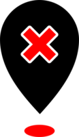 Map icon with block sign inside png