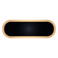 Islamic text box transparent background with metallic frame and banner png