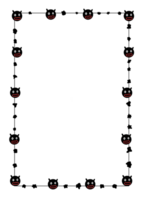 A4 paper frame with germ pattern, black png
