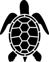 Monochrome illustration of a turtle designed with outlined geometric elements, showcasing a consistent and smooth design perfect for concepts of simplicity, nature, and marine animals. png