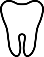 Black Outline of Tooth Symbol on Transparent Background png