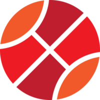Abstract Minimalist Red and Orange Globular Design with Symmetrical Patterns png