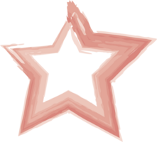 water colour star. Artistic Red Star Illustration with Abstract Brushstroke Effect. png