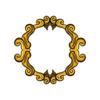 golden frame with swirls on transparent background png