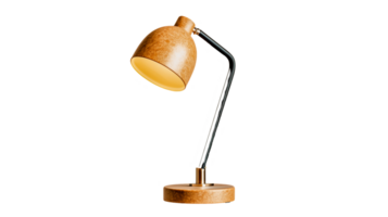 This stylish wooden desk lamp features a sleek design with a warm glow, perfect for modern workspaces. Ideal for adding a touch of elegance to any room. png