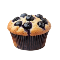 A muffin with blueberries on a black background png