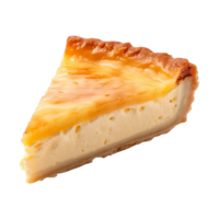 Golden crust cheese pie displayed on transparent background png