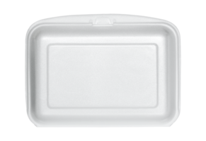 front view white styrofoam box isolated with clipping path for mockup png
