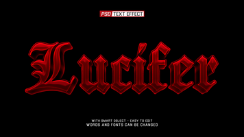 lucifer 02 3d text effect psd