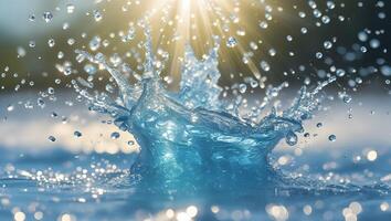 Splash of water. 3d rendering. photo