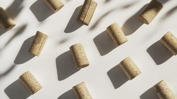 Wine cork pattern, top view and flat lay photo