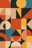 A colorful abstract painting with geometric shapes photo