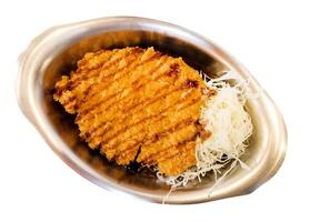 Katsu curry Curry with Shredded cabbage , focus selective photo