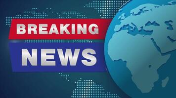 Breaking news alert background with rotating globe video