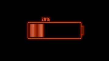Battery charging from low to full with color transition from red to green video