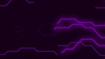 Neon tech lines changing color on dark background video