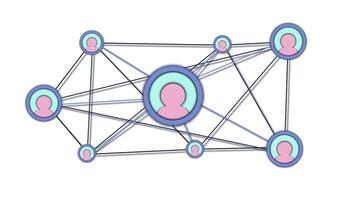 User network with connected profiles on white background video