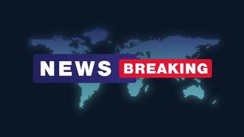 Breaking news with world map in the background video