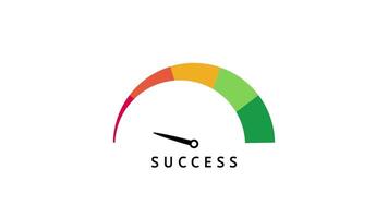 Success meter animation showing increasing progress toward achievement video