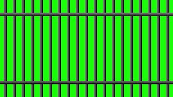 Jail bars with green background for chroma key use video