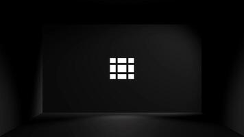 Abstract illuminated window in a dark room video
