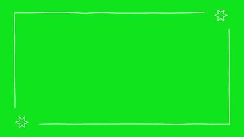 Looping animation of hand drawn frame with stars on green background video
