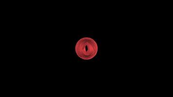Red rotating ring with geometric center on black background video