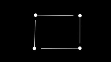 Minimal animation of square frame with connecting points on black background video
