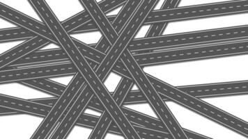 Multiple overlapping roads creating a tangled transport network video