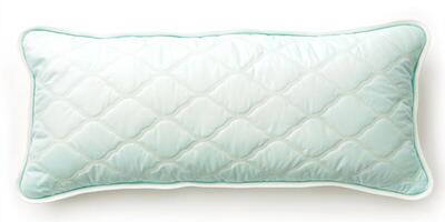 Soft decorative pillow with a quilted design in a light mint color for home decor and comfort photo
