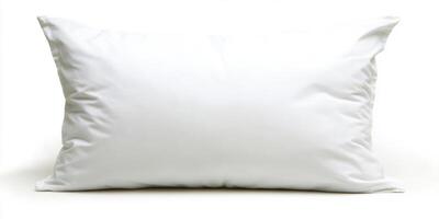 White pillow on a plain background ideal for home decor and bedding collection ideas photo