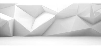 Modern abstract white geometric wall design with intricate angular shapes and textures for artistic backgrounds photo