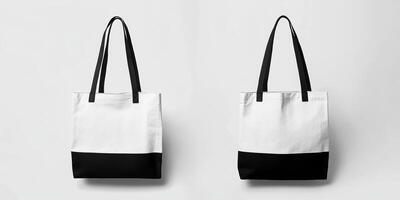 Stylish and versatile tote bag design with black and white color scheme for everyday use and fashion photo