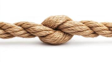 Rope knot tied with natural fiber, showcasing strength and craftsmanship in a close-up view photo