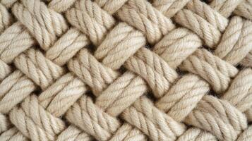 Textured close-up of interwoven natural fibers showcasing intricate pattern and craftsmanship photo