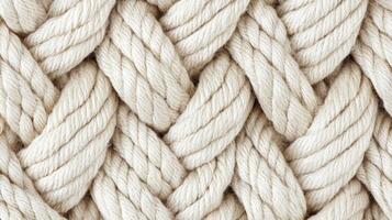 Intricate weaving of thick rope creates a textured and layered design suitable for various crafts and decor photo