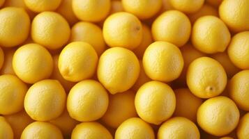 Bright yellow lemons arranged in a geometric pattern create a modern fruit-inspired design for backgrounds or decorations photo