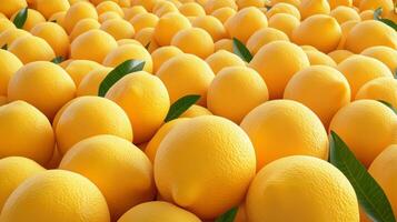 Bright yellow lemons arranged in geometric patterns create a modern fruit-inspired background design suitable for various uses photo