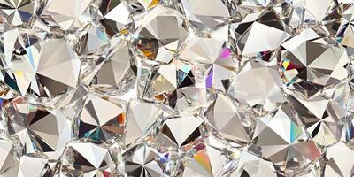 Sparkling crystal gems reflecting light in a dazzling array of shapes and sizes showcasing their brilliance and clarity, luxury decoration concept photo