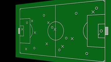 Soccer tactic board with player positions and attacking arrow video