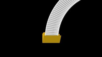 Overflowing folder with flying documents animation video
