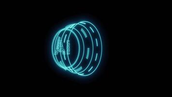 Glowing AI circle digital interface animation video