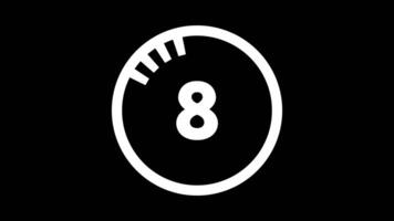 Countdown timer from 9 to 0 in bold style video