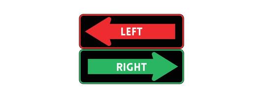 left and right arrows indicator both way in red and green brick vector