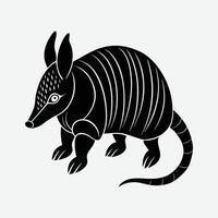 an armadillo in a stylized black and white design vector